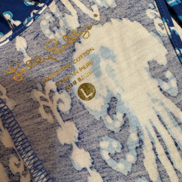 Lilly Pulitzer Melle Dress Indigo Blue Get In Line Octopus Print - L - Picture 10 of 12